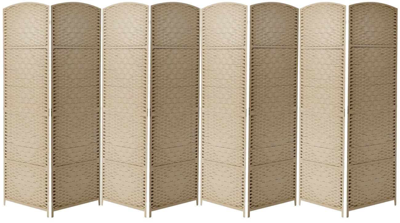 Sorbus 8 Panel Privacy Screen Room Divider: 6 ft. Tall, Extra Wide Hinged Panels, Double-Weaved